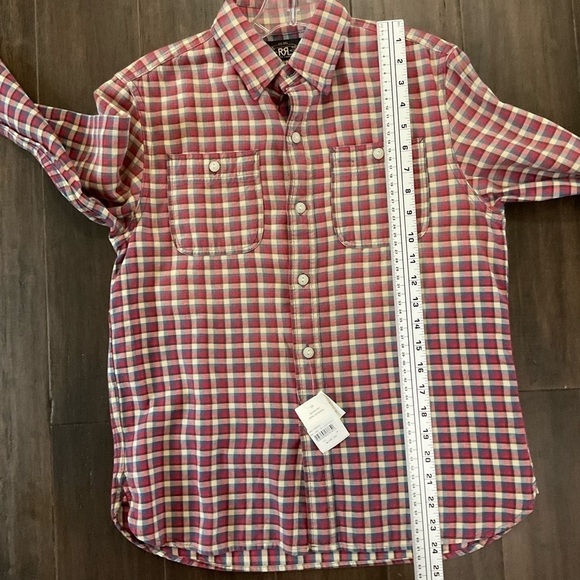 RRL Ladies Multicolor Plaid Long Sleeve Flannel Button Up Shirt Size 1/XS - Picture 8 of 8